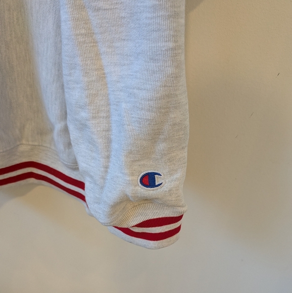 Barstool Sports Champion Grey Red East Coast Girl Heavy Crewneck Sweatshirt 2XL - Picture 3 of 7